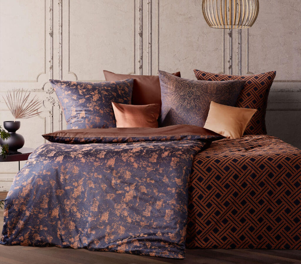 Black Premium Brocade Damask Bed Linen - fleuresse premium cotton satin bed sheet set, hotel quality | Philippines