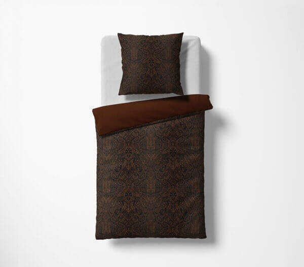 Black Premium Brocade Damask Bed Linen - fleuresse premium cotton satin bed sheet set, hotel quality | Philippines
