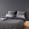 Black Premium Brocade Damask Bed Linen - fleuresse premium cotton satin bed sheet set, hotel quality | Philippines