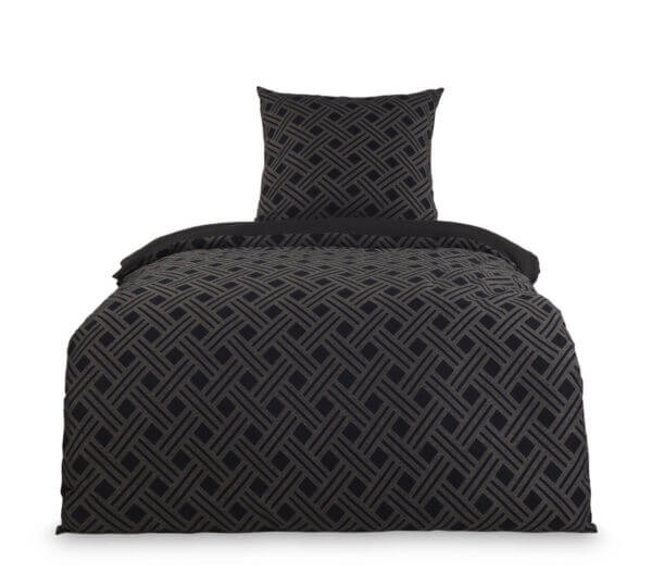 Black Premium Brocade Damask Bed Linen - fleuresse premium cotton satin bed sheet set, hotel quality | Philippines
